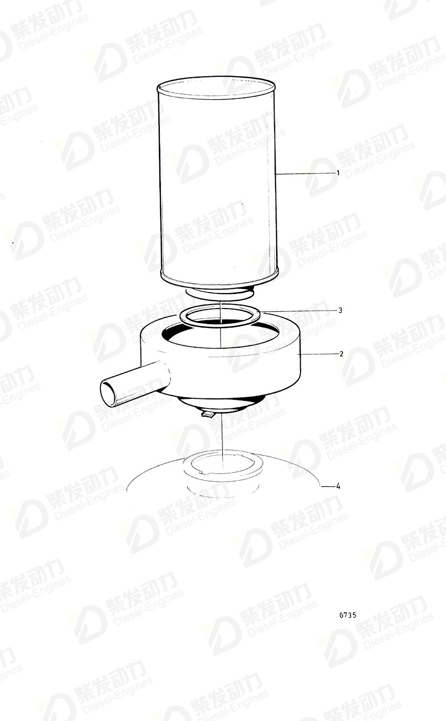 VOLVO Filter 843736 Drawing